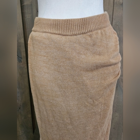 L*SPACE Siren knit cotton wrap midi skirt in Tan. Size Small - Picture 9 of 14